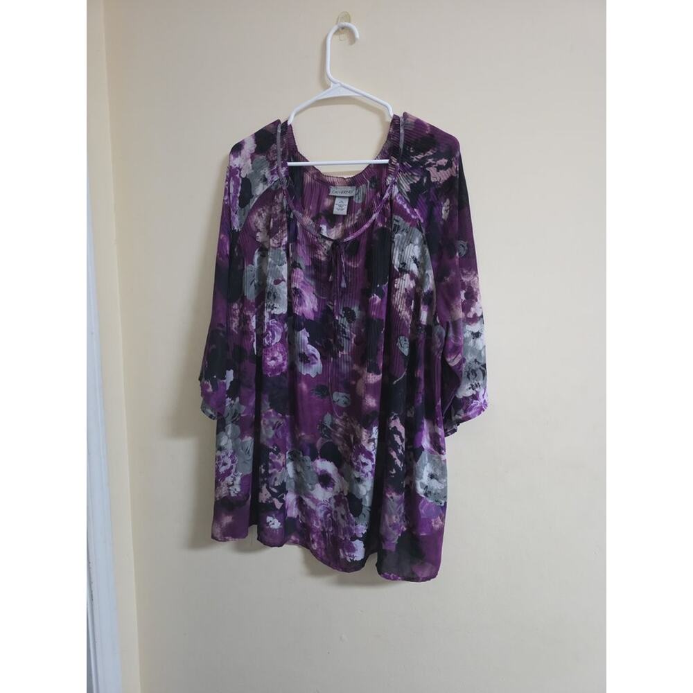 Catherines Women's Plus Size Floral Blouse 1X